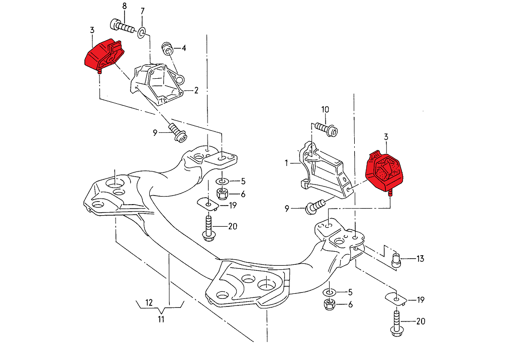 Verkline Gearbox mounts for Audi C4 S4 S6 – Track Hardness